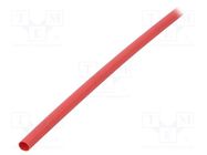 Heat shrink sleeve; glueless; 2: 1; 6.4mm; L: 1m; red; polyolefine TASKER