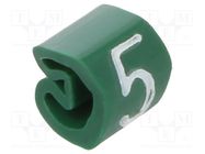 Markers; Marking: 5; 1.3÷3mm; PVC; green; -30÷80°C; leaded; CLI C WEIDMÜLLER