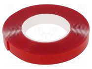 Tape: fixing; W: 19mm; L: 5.5m; Thk: 2mm; double-sided; acrylic; 8N/cm 