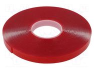 Tape: fixing; W: 19mm; L: 16.5m; Thk: 2mm; double-sided; acrylic 