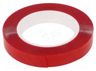 Tape: fixing; W: 19mm; L: 5.5m; Thk: 1mm; double-sided; acrylic IPT