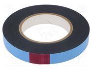 Tape: fixing; W: 19mm; L: 10m; Thk: 0.8mm; two-sided adhesive; black 