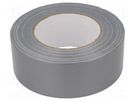 Tape: duct; W: 48mm; L: 50m; Thk: 0.17mm; silver; synthetic rubber 