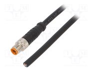 Connection lead; M8; PIN: 4; straight; 5m; plug; 50VAC; 4A; 0800; PVC LUTRONIC