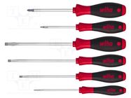 Kit: screwdrivers; Pozidriv®,slot; SoftFinish®; 6pcs. WIHA