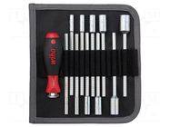 6-angles socket; SYSTEM 6; 12pcs; Screwdriver: universal-set WIHA