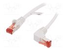 Patch cord; S/FTP; 6; stranded; Cu; LSZH; white; 0.25m; 28AWG Goobay