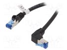 Patch cord; S/FTP; 6a; stranded; Cu; LSZH; black; 0.25m; 27AWG Goobay