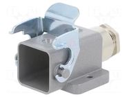 Enclosure for connectors: HDC; size A3; with latch; plastic; PG11 AMPHENOL