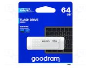Pendrive; USB 2.0; 64GB; R: 20MB/s; W: 5MB/s; white; USB A GOODRAM