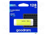 Pendrive; USB 2.0; 128GB; R: 20MB/s; W: 5MB/s; yellow; USB A GOODRAM