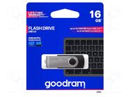 Pendrive; USB 3.0; 16GB; R: 110MB/s; W: 20MB/s; black GOODRAM