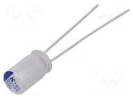 Capacitor: polymer; low ESR; 390uF; 6.3VDC; THT; ESR: 20mΩ; A750 KEMET