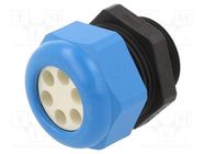 Cable gland; multi-hole; M32; 1.5; IP68; polyamide; black-blue HUMMEL