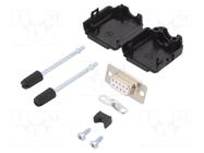 Connector: D-Sub; PIN: 9; plug; female; soldering; for cable; white ENCITECH