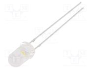 LED; 5mm; white warm; 4200÷5800mcd; 100°; Front: convex; 2.7÷3.4V OPTOSUPPLY