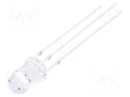 LED; red/blue; 5mm; 30°; Front: convex; 5VDC; No.of term: 3; -30÷85°C OPTOSUPPLY