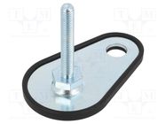 Foot; Base dia: 50mm; M8; steel; Plunger length: 50mm; Plating: zinc 