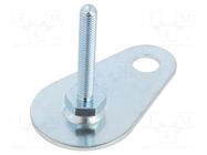 Foot; Base dia: 50mm; M8; steel; Plunger length: 50mm; Plating: zinc ELESA+GANTER