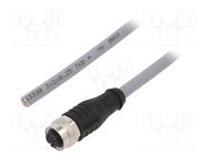 Connection lead; M12; PIN: 5; straight; 5m; plug; -30÷80°C; IP67 KÜBLER