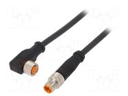 Cable: for sensors/automation; M8; PIN: 3; 1m; plug; 30VDC; 4A; 0800 LUTRONIC