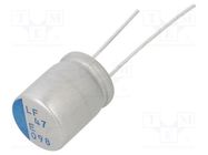 Capacitor: polymer; low ESR; 47uF; 25VDC; ESR: 30mΩ; PLF; THT; ±20% NICHICON