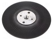 Bracking pad; 122mm; with cooling ribs; Thread: M14 METABO