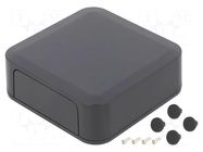 Enclosure: with panel; PF; X: 100mm; Y: 100mm; Z: 35mm; ABS; dark grey TAKACHI