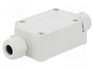 Enclosure: junction box; X: 40mm; Y: 60mm; Z: 24mm; IP65; light grey TAKACHI
