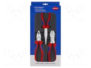 Kit: pliers; side,half-rounded nose,universal; 3pcs. KNIPEX