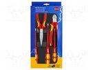 Kit: pliers, insulation screwdrivers; for electricians; 5pcs. KNIPEX