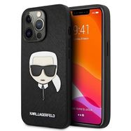 Karl Lagerfeld KLHCP13LSAKHBK iPhone 13 Pro / 13 6,1" czarny/black hardcase Saffiano Ikonik Karl`s Head, Karl Lagerfeld