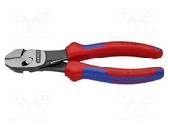 Pliers; side,cutting; return spring; 180mm; with side face KNIPEX