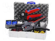 Kit: for crimping push-on connectors, terminal crimping; case KNIPEX