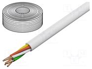 Wire; YTDY; 6x0.5mm; round; wire; Cu; PVC; white; Øcore: 0.5mm TECHNOKABEL