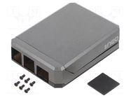 Enclosure: for computer; Raspberry Pi 4 B; aluminium; grey ARGON