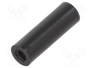 Spacer sleeve; cylindrical; polyamide; M3; L: 18mm; Øout: 6mm; black DREMEC