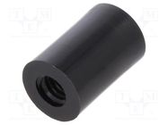 Spacer sleeve; cylindrical; polyamide; M4; L: 12mm; Øout: 8mm; black DREMEC