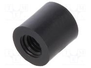 Spacer sleeve; cylindrical; polyamide; M3; L: 6mm; Øout: 6mm; black 