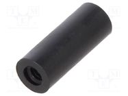 Spacer sleeve; cylindrical; polyamide; M2; L: 10mm; Øout: 4mm; black DREMEC
