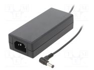Power supply: switched-mode; 24VDC; 3A; Out: 5,5/2,1; 70W; -20÷70°C CINCON