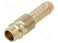 Quick connection coupling; 0÷35bar; brass; L: 44mm; 1000l/min PNEUMAT