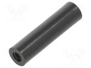 Spacer sleeve; cylindrical; polyamide; M4; L: 30mm; Øout: 8mm; black 