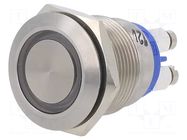 Switch: vandal resistant; Pos: 2; SPST-NO; 0.05A/24VDC; IP66; blue BULGIN