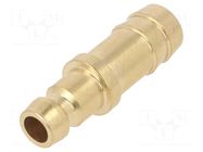 Connector; connector pipe; max.10bar; brass; Seal: FPM; D: 13mm PNEUMAT