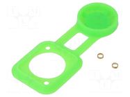 Socket gasket with dust cap; green; XLR standard; 19x24mm; FT CLIFF