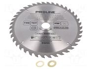 Circular saw; Ø: 250mm; Øhole: 30mm; Teeth: 40; cemented carbide PROLINE