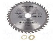 Circular saw; Ø: 200mm; Teeth: 40; cemented carbide; hardened; wood PROLINE