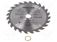 Circular saw; Ø: 160mm; Øhole: 20mm; Teeth: 24; cemented carbide PROLINE
