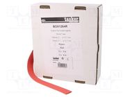 Heat shrink sleeve; glueless; 2: 1; 12.7mm; L: 5m; red; polyolefine TASKER